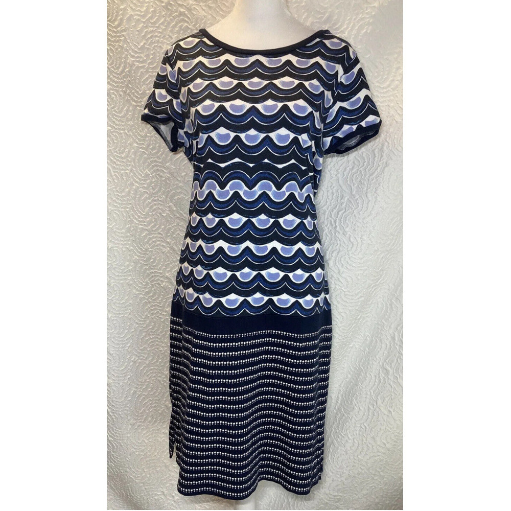 Tommy Bahama Making Waves blue print Pima Cotton T-Shirt Dress Size Small